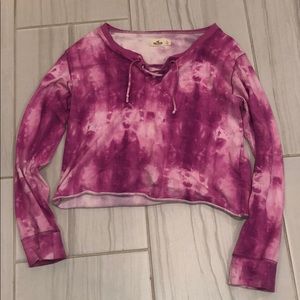 Hollister tyedye shoelace shirt